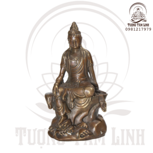 Tượng Đồng Bồ Tát Quan Âm Tự Tại – Size 16 cm